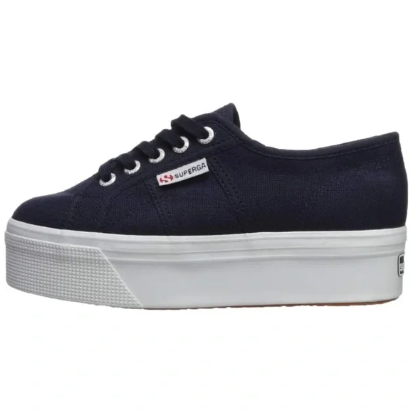 Superga 2790 Navy Platform Lace up Sneaker 9.5 - Picture 9 of 10